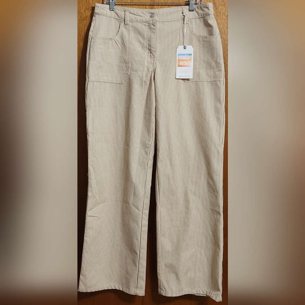 CALI 1850 Wide Leg Pin-striped Kickarounds - 65% Polyester 35% Cotton - Durable